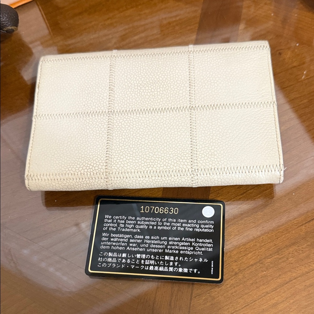 CHANEL Ivory Grained Leather Wild Stitch Wallet - Picture 2 of 13